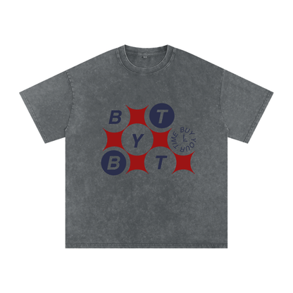 Snow Washed Oversized Cotton T-Shirt